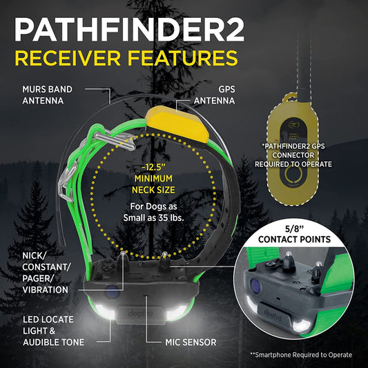 Dogtra Pathfinder 2  Gps Dog Tracker & Training Collar - Green