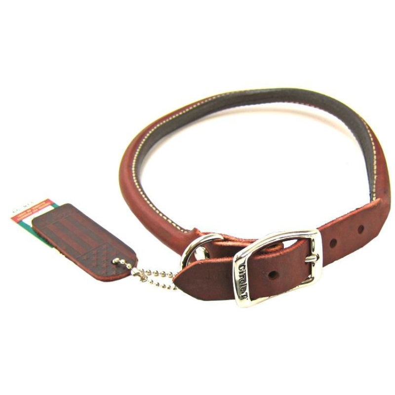 Circle T Latigo Leather Round Collar - 20" Long X 3/4" Wide