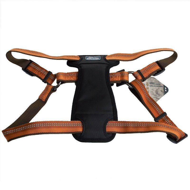 K9 Explorer Reflective Adjustable Padded Dog Harness - Campfire Orange - Fits 26"-38" Girth