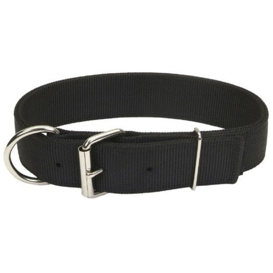 Coastal Pet Macho Dog Double-ply Nylon Collar With Roller Buckle 1.75" Wide Black - 20"long