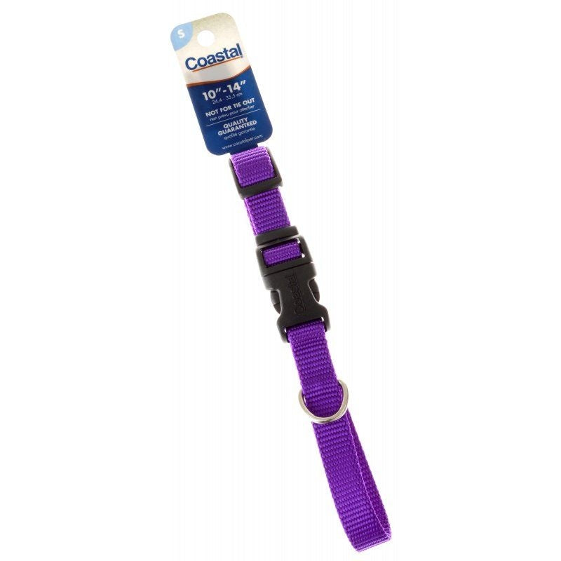 Tuff Collar Nylon Adjustable Collar - Purple - 10"-14" Long X 5/8" Wide