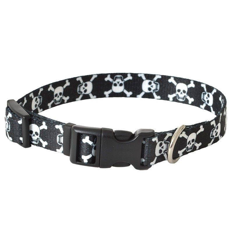 Pet Attire Styles Skulls Adjustable Dog Collar - 10"-14" Long X 5/8" Wide
