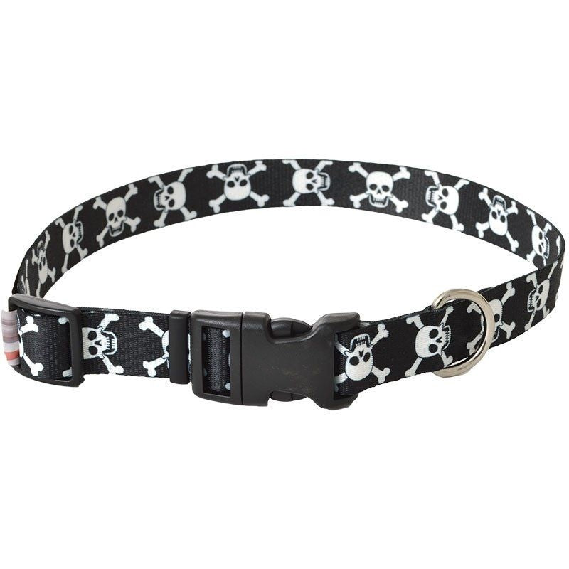 Pet Attire Styles Skulls Adjustable Dog Collar - 18"-26" Long X 1" Wide