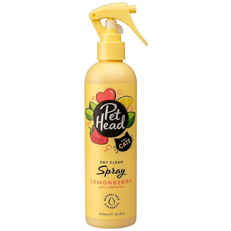 Pet Head Dry Clean Spray For Cats Lemonberry With Lemon Oil - 10.1 Oz