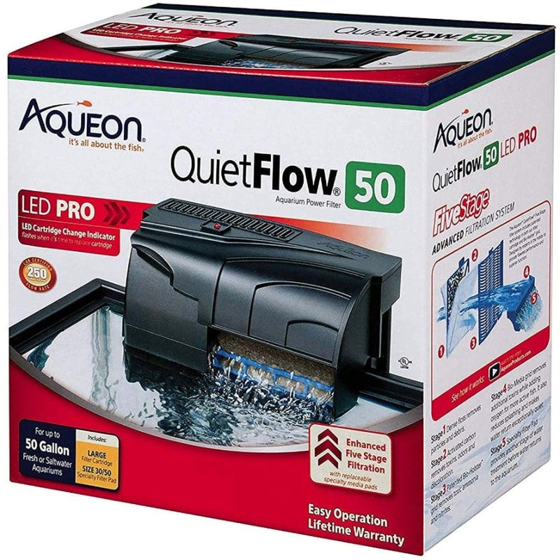 Aqueon Quietflow Led Pro Power Filter - Quietflow 50 (aquariums Up To 50 Gallons)