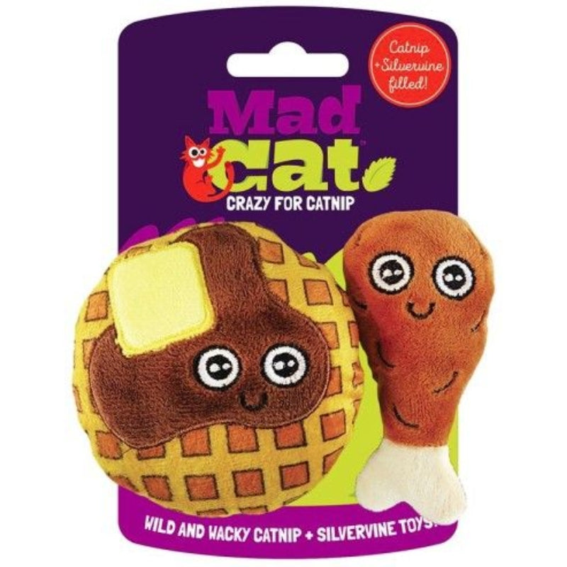 Mad Cat Chicken And Waffles Cat Toy Set - 2 Count