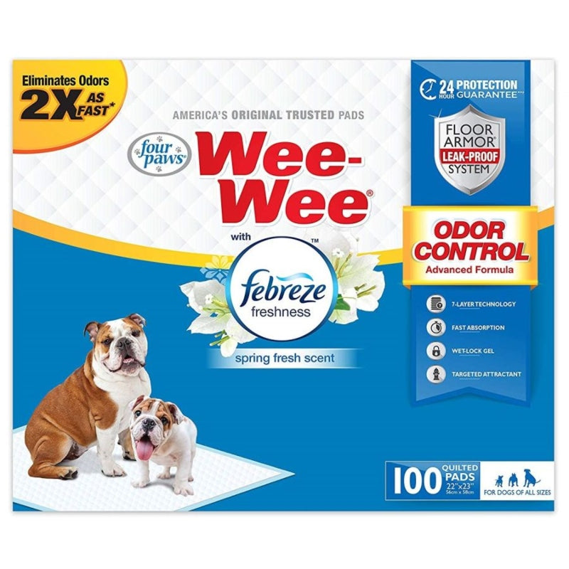 Four Paws Wee-wee Pads - Febreze Freshness - 100 Count