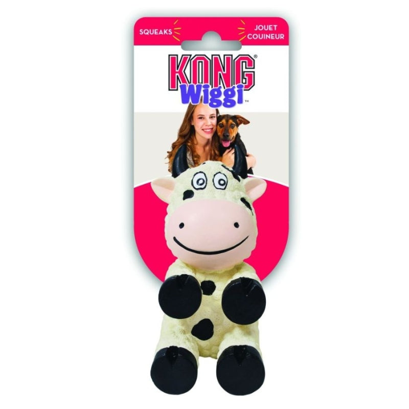 Kong Wiggi Cow Dog Toy - Small - 1 Pack