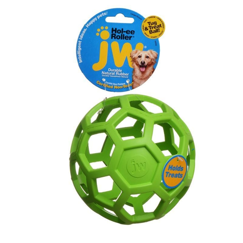 Jw Pet Hol-ee Roller Rubber Dog Toy - Assorted - Large (6.5" Diameter - 1 Toy)
