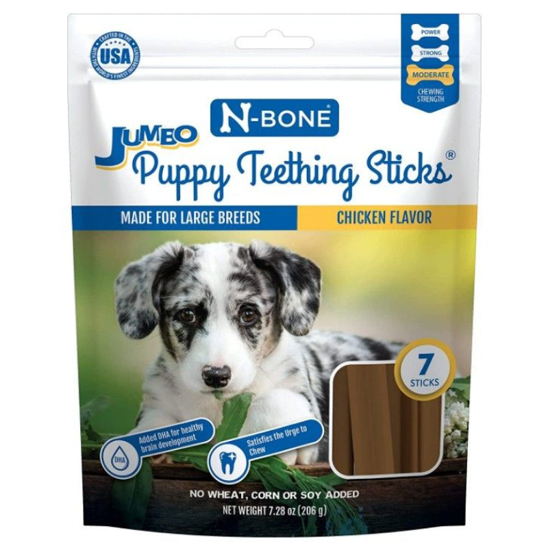 N-bone Jumbo Puppy Teething Sticks Chicken Flavor - 7.28 Oz