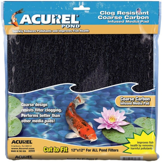 Acurel Coarse Carbon Infused Media Pad - Pond - For 12" Long X 12" Wide Pond Filters