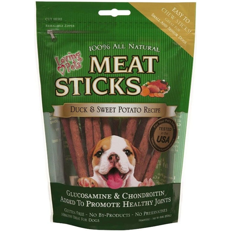 Loving Pets Meat Sticks Dog Treats - Duck & Sweet Potato - 6 Oz