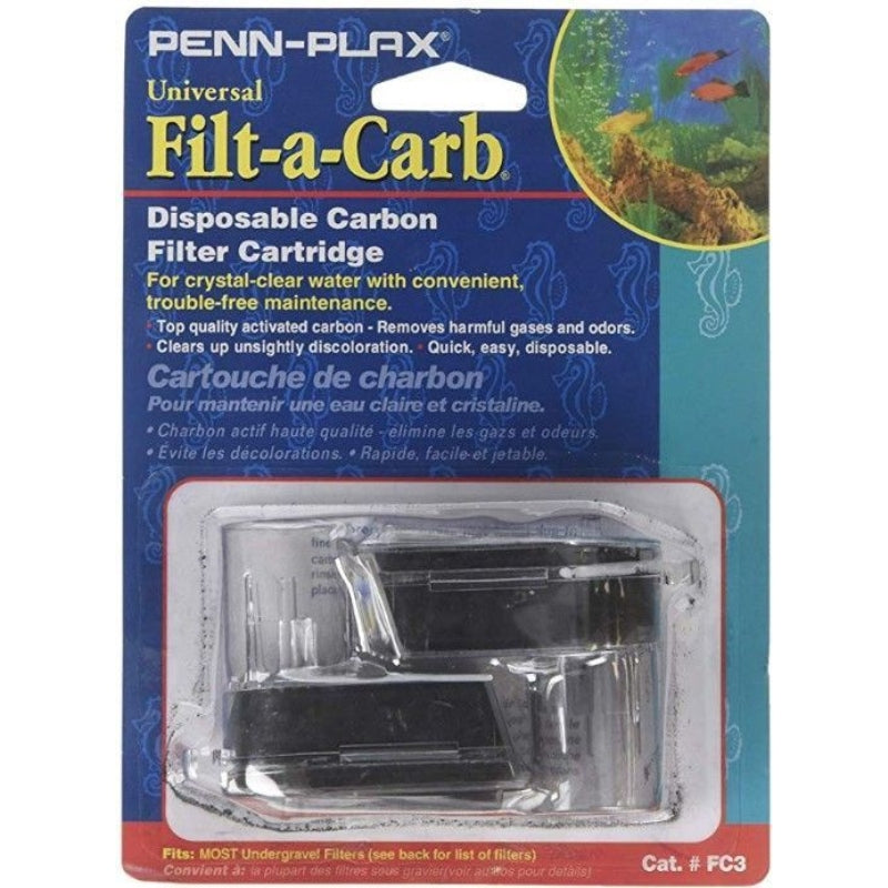 Penn Plax Filt-a-carb Universal Carbon Undergravel Filter Cartridge - 2 Count