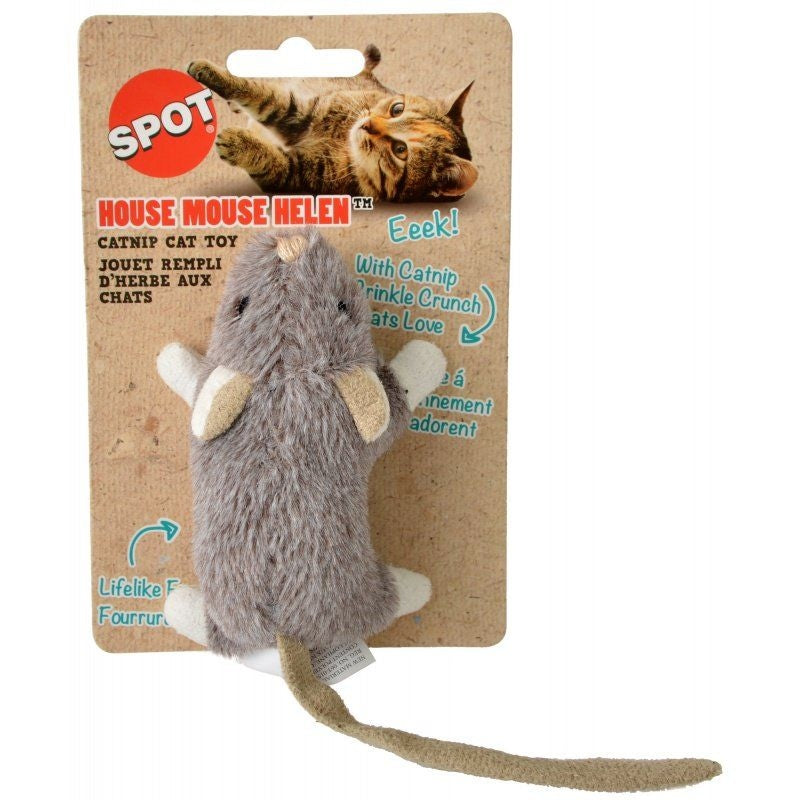 Spot House Mouse Helen Catnip Toy - Assorted Colors - 1 Count (4in. Long)