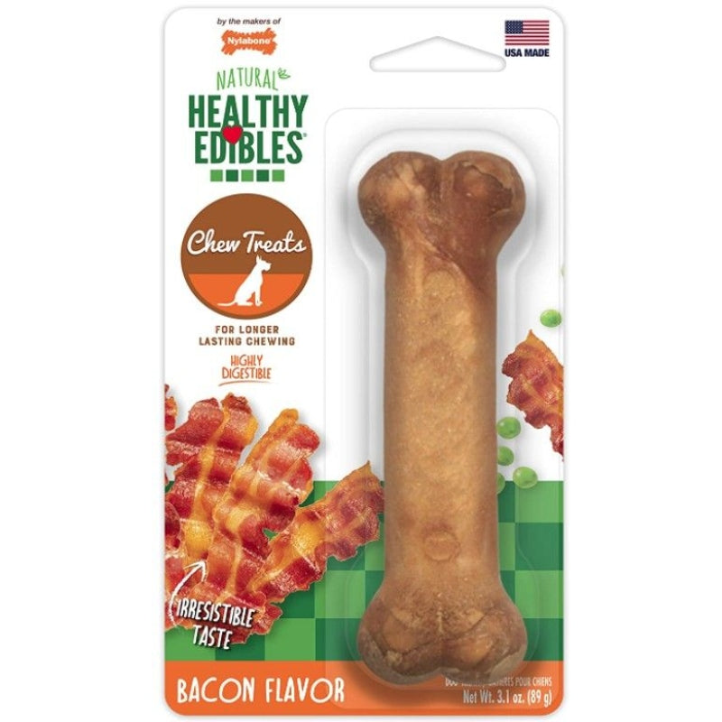 Nylabone Healthy Edibles Wholesome Dog Chews - Bacon Flavor - Wolf (1 Pack)