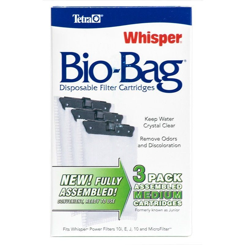 Tetra Bio-bag Disposable Filter Cartridges - Medium - For Whisper 10, 10i, E, J & Micro Power Filters (3 Pack)