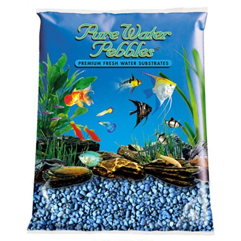 Pure Water Pebbles Aquarium Gravel - Neon Blue - 5 Lbs (3.1-6.3 Mm Grain)