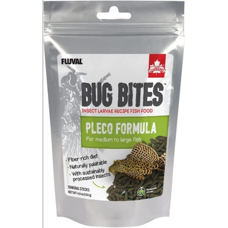 Fluval Bug Bites Pleco Formula Sticks For Medium-large Fish - 4.59 Oz