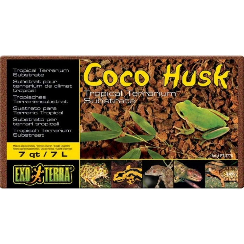 Exo Terra Coco Husk Brick Tropical Terrarium Reptile Substrate - 7 Qt
