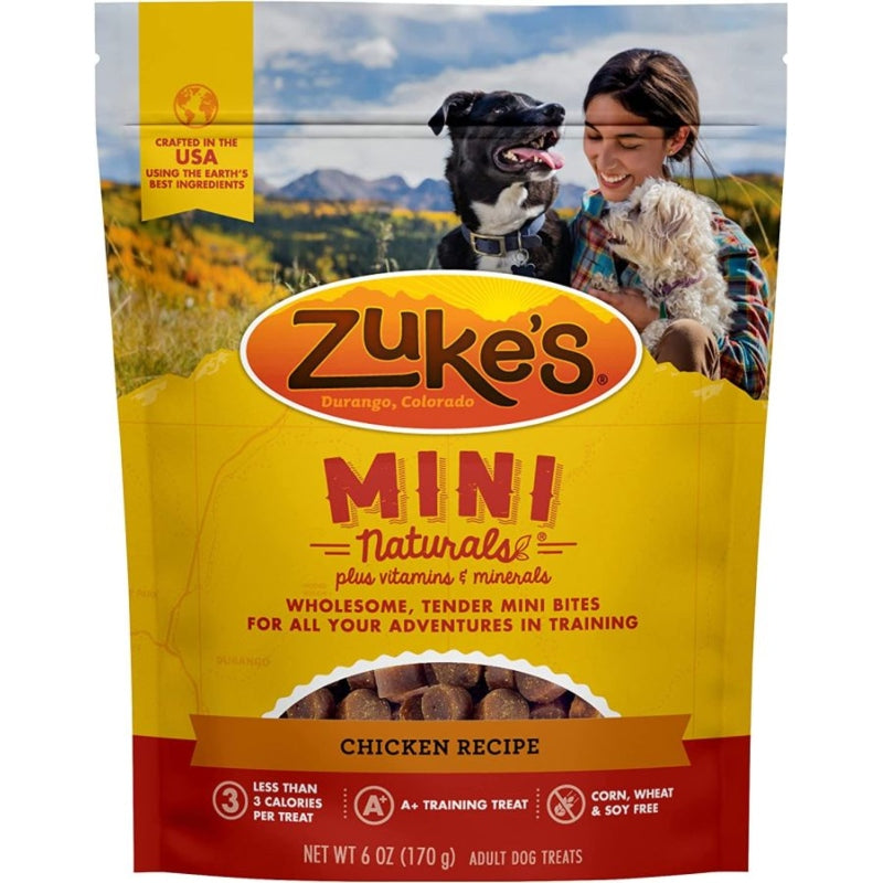 Zukes Mini Naturals Dog Treat - Roasted Chicken Recipe - 6 Oz
