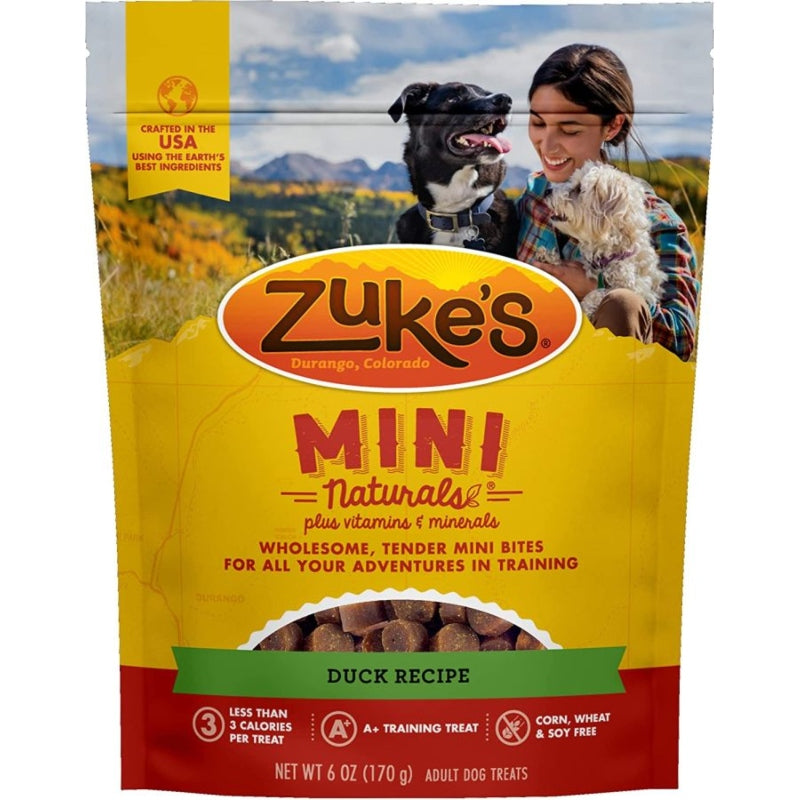 Zuke's Mini Naturals Moist Dog Treats - Delicious Duck Recipe - 6 Oz