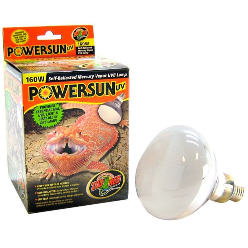 Zoo Med Powersun Uvb Mercury Vapor Lamp - 160 Watt