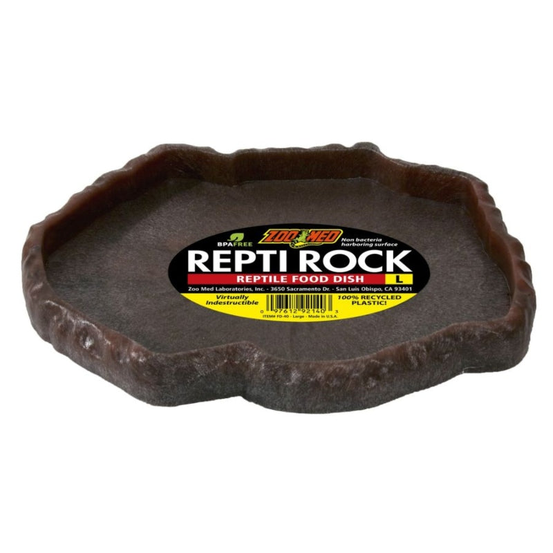 Zoo Med Repti Rock - Reptile Food Dish - Large (9.75" Long X 8.5" Wide)