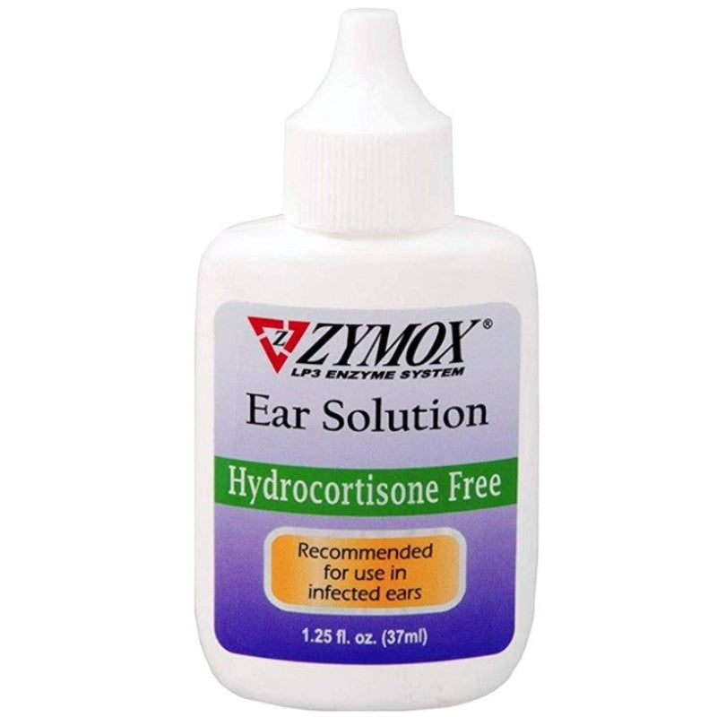 Zymox Enzymatic Ear Solution Hydrocortisone Free For Dogs And Cats - 1.25 Oz